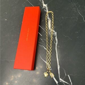 Gold Heart and N Initial Charm Necklace by Melanie Auld - NWOT